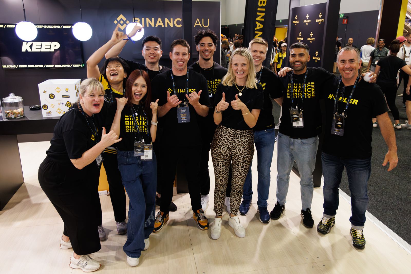 The Binance Australia team at the convention booth